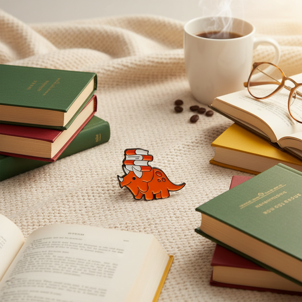Pin's Triceratops Bibliophile
