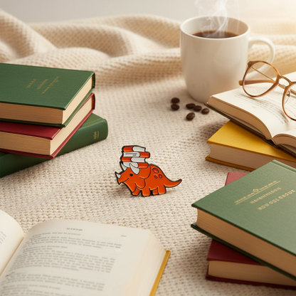 Pin's Triceratops Bibliophile