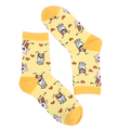 Chaussettes Jaunes Chien & Cœur Cartoon