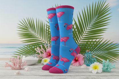 Chaussettes Flamants Roses dans l’eau