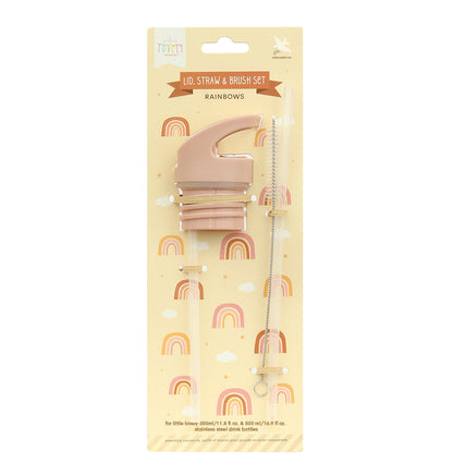 Kit bouchon, paille et goupillon - Arcs-en-ciel – vue 2 – A Little Lovely Company