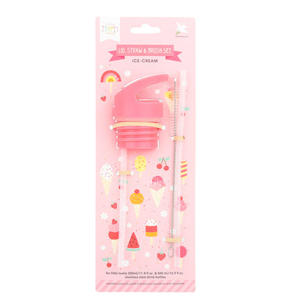 Kit bouchon, paille et goupillon - Glaces – vue 3 – A Little Lovely Company