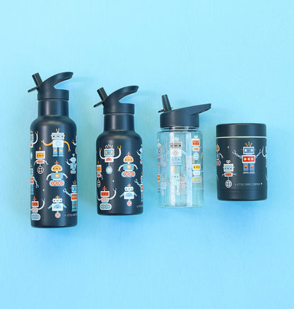 Gourde XL en inox - Robots – vue 3 – A Little Lovely Company