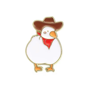 Pin de pato blanco de vaquero
