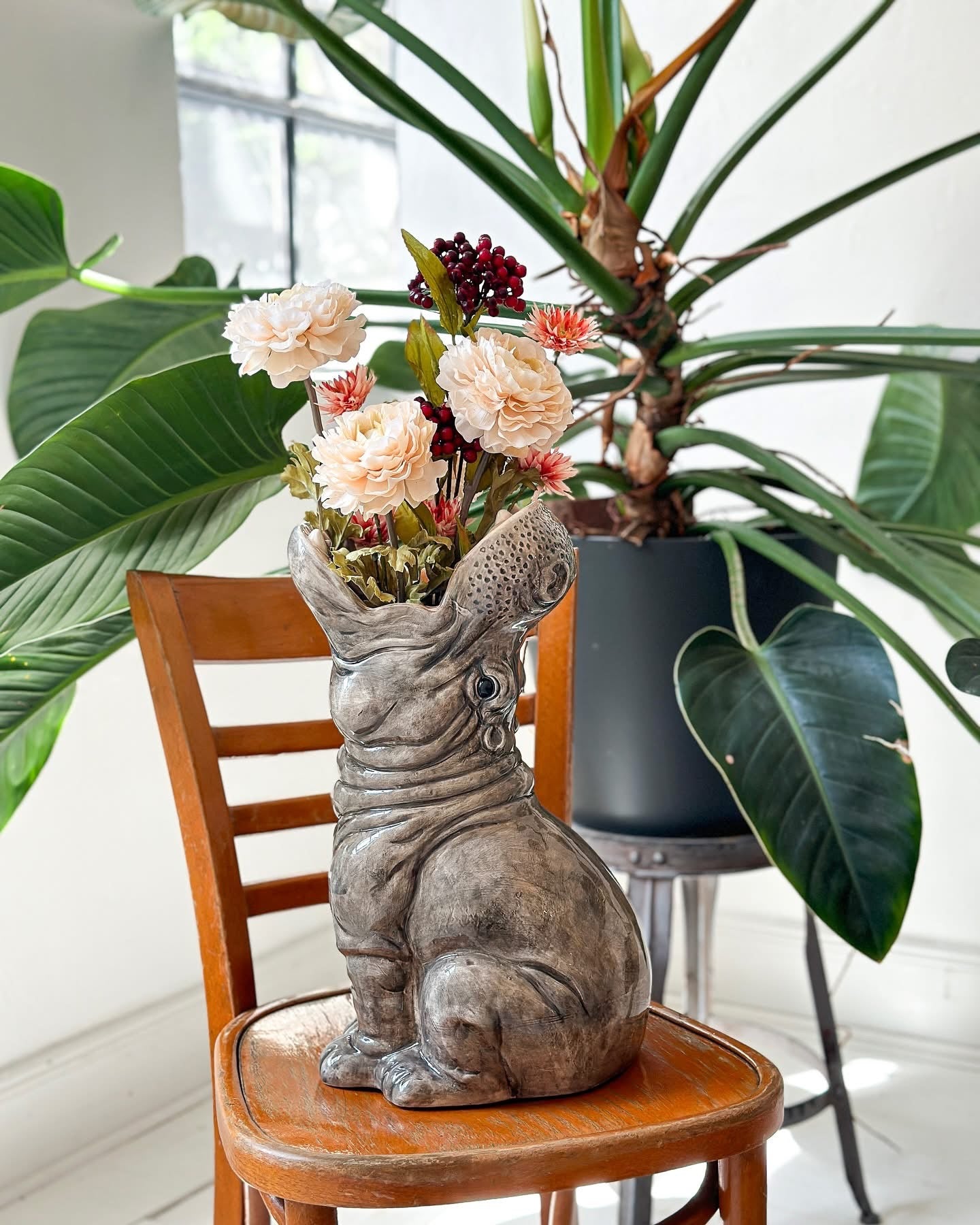 Jarrón de hipopótamo grande Hipopótamos hambrientos