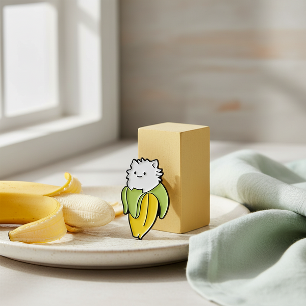 Spilla a forma di gatto banana
