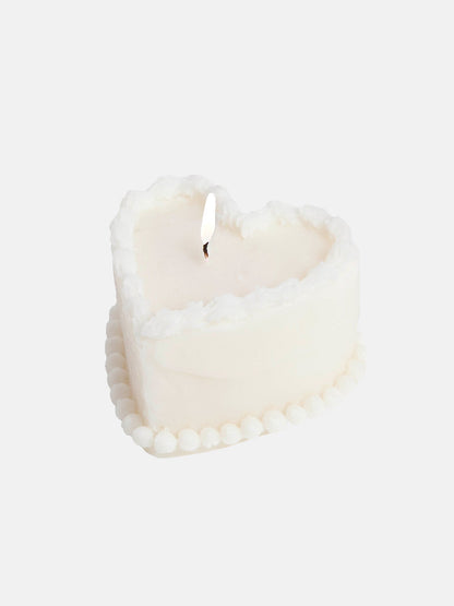 Sweetie Candle Heart Cake White