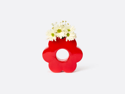 Daisy Vase Red