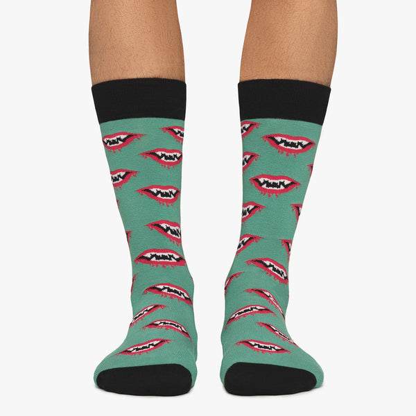 Chaussettes Dracula Fangs - Turquoise