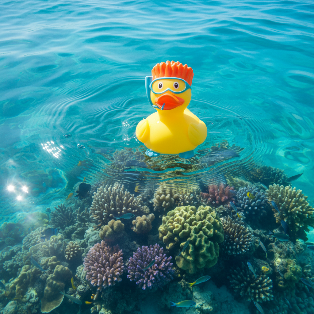 Snorkeling duck