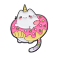 Spilla a forma di ciambella con gatto unicorno