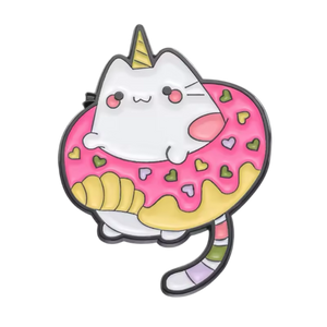 Broche donut de gato unicórnio