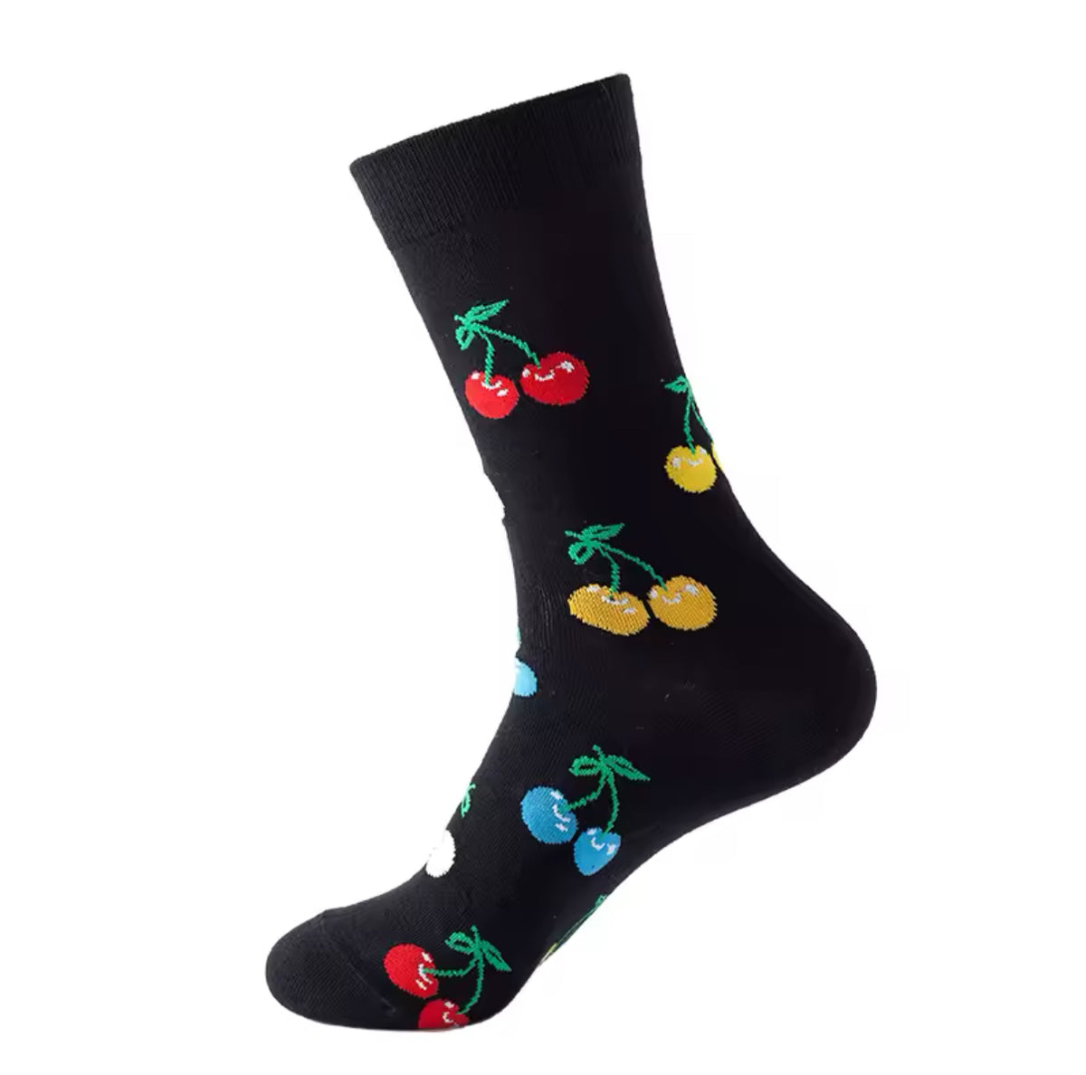 Calcetines de cerezas multicolores