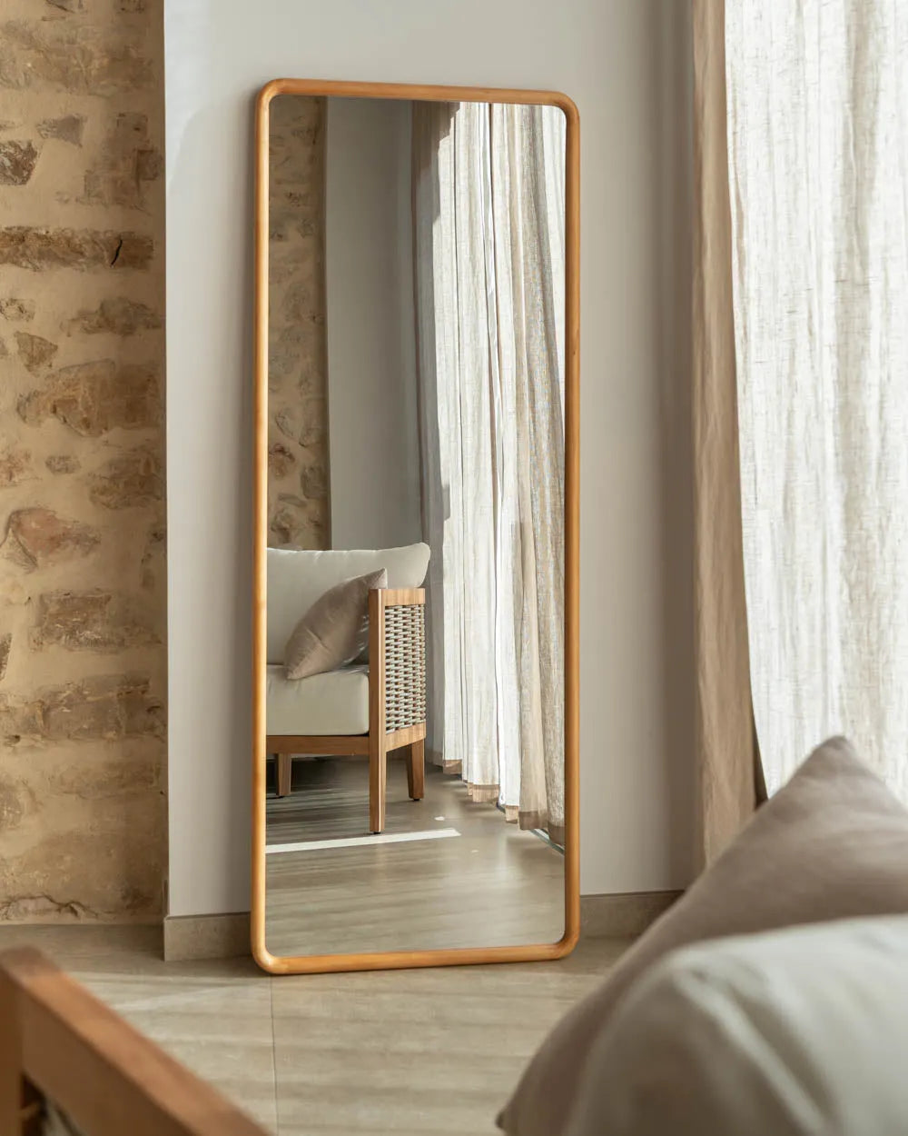 Espejo de pared rectangular madera - CRETA