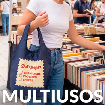 Sac de Courses Pliable « Don’t forget champagne, flowers, cheese » – Fisura – vue 5