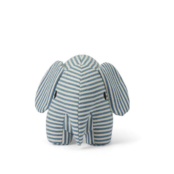 Elefante de peluche listrado em jeans