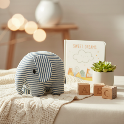 Denim Stripe 21cm elephant