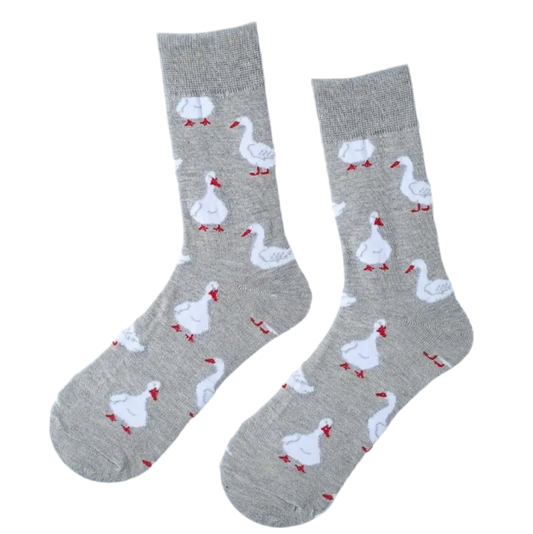 chaussettes grises canards blancs