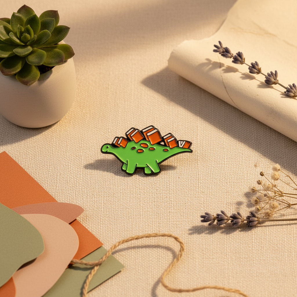 Pin de estegosaurio bibliófilo