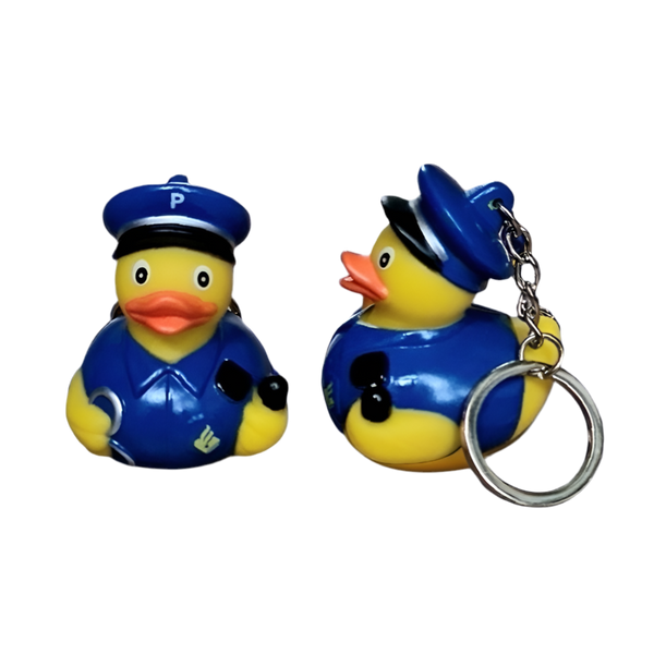 Portachiavi a forma di anatra della polizia