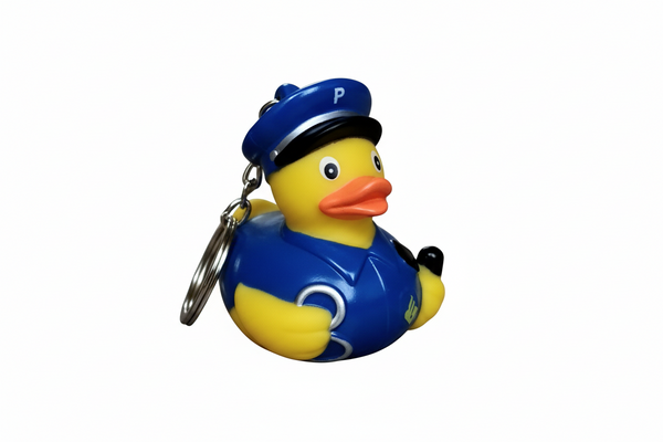 Portachiavi a forma di anatra della polizia