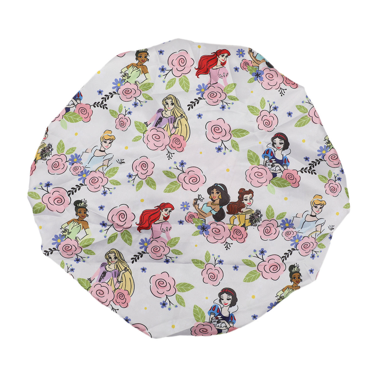 Bonnet de nuit en satin Disney Princesses – blanc et roses