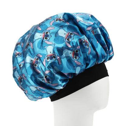 Bonnet de nuit en satin Disney Stitch – bleu