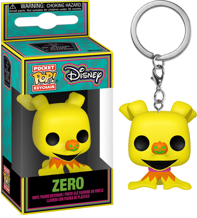 NIGHTMARE BEFORE CHRISTMAS Pocket Pop Keychains Blacklight Zero