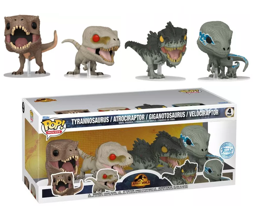 Jurassic World 3 Pop! - 4-PACK (SE)