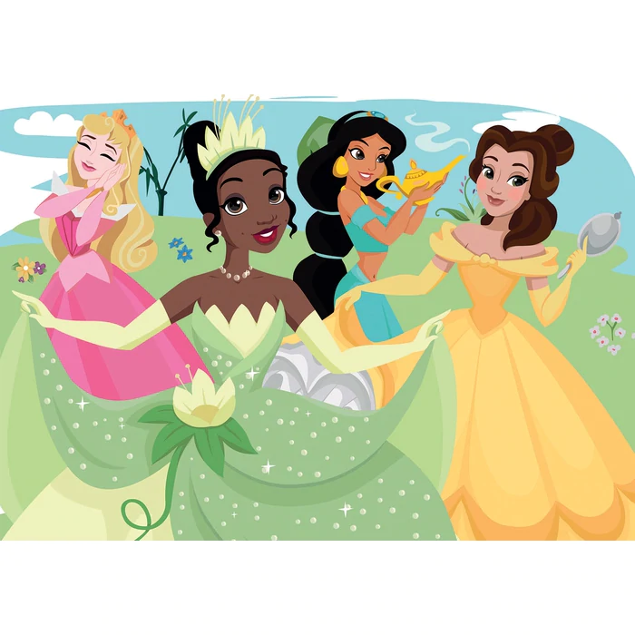 Rompecabezas de colores alegres de las princesas de Disney