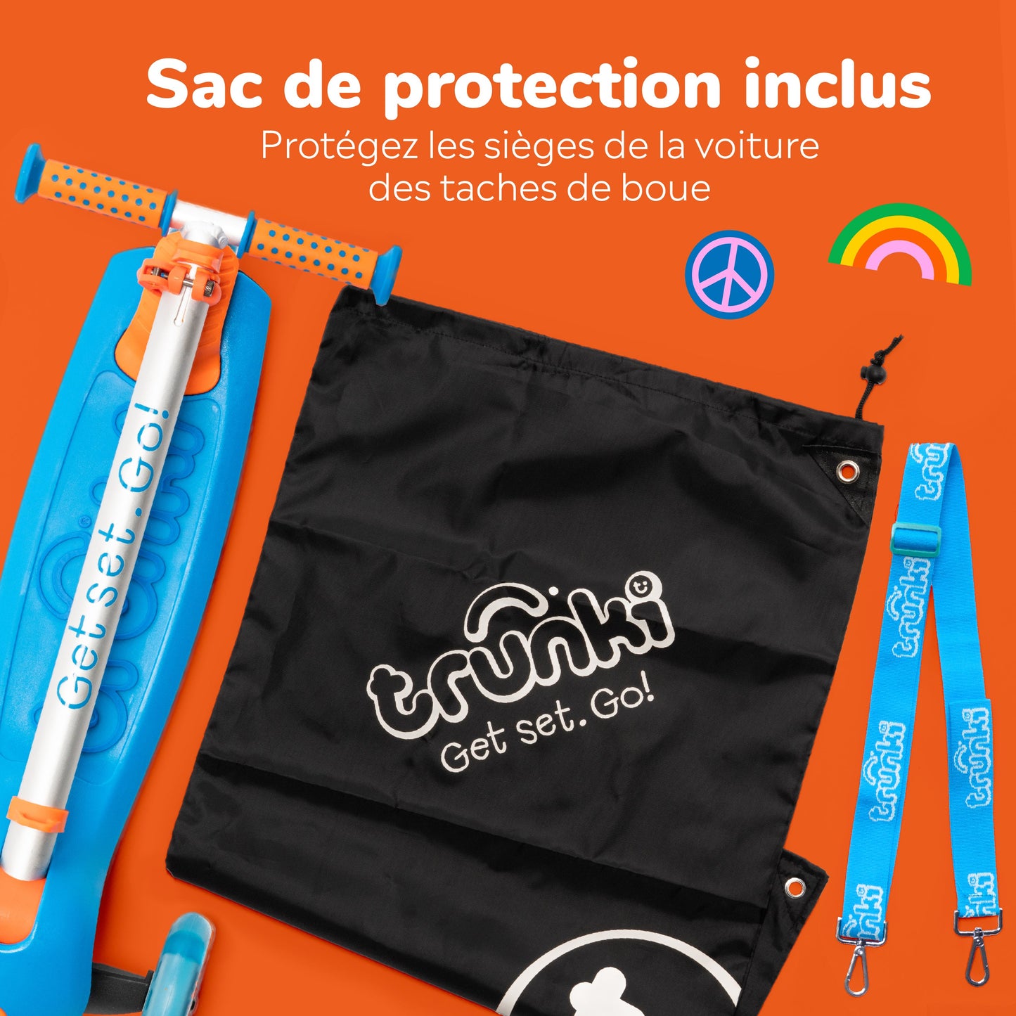 Trunki 3-Wheel Folding Scooter - Large 4-7 Years (Blue)