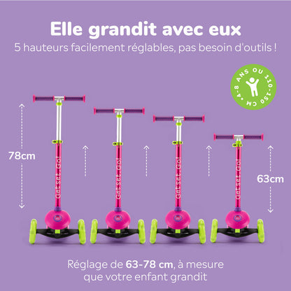 Trunki 3-Wheel Foldable Scooter - Small 2-5 years (Pink)