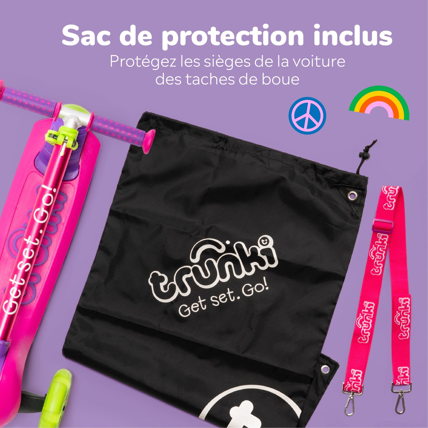 Trunki 3-Wheel Foldable Scooter - Small 2-5 years (Pink)