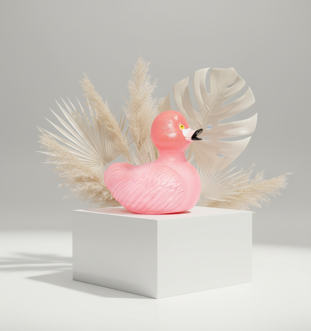 Pato flamante rosa