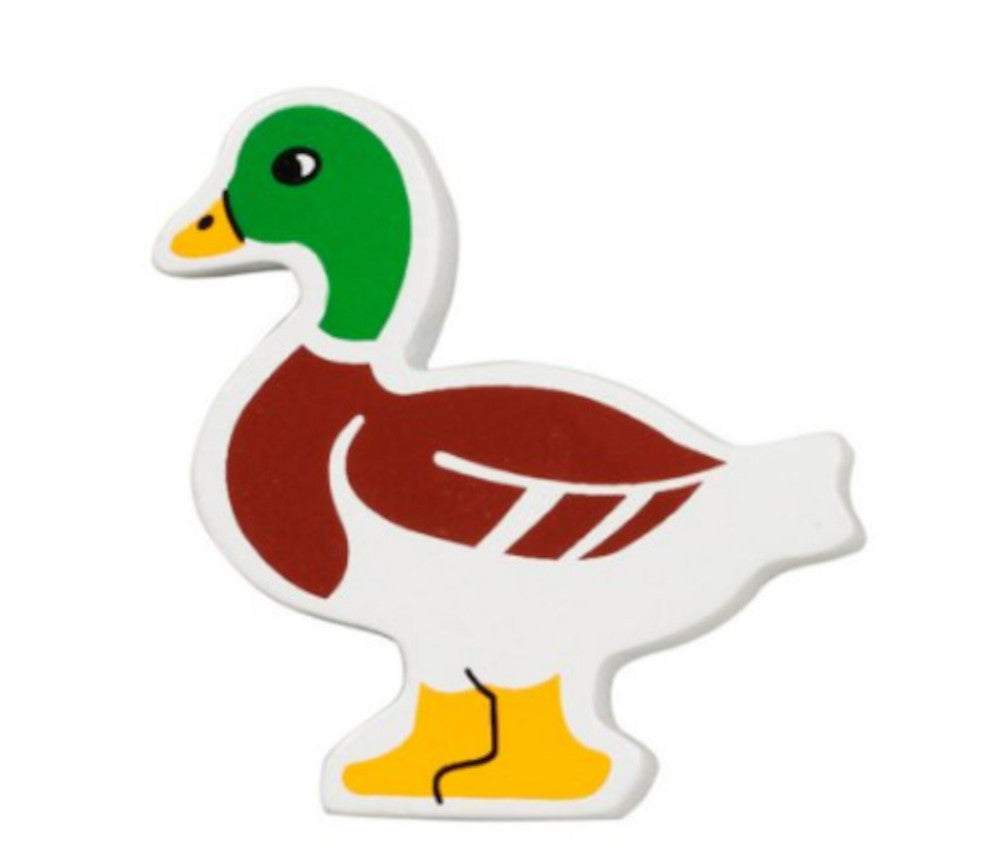 Fatueta de pato de bueiro de madeira