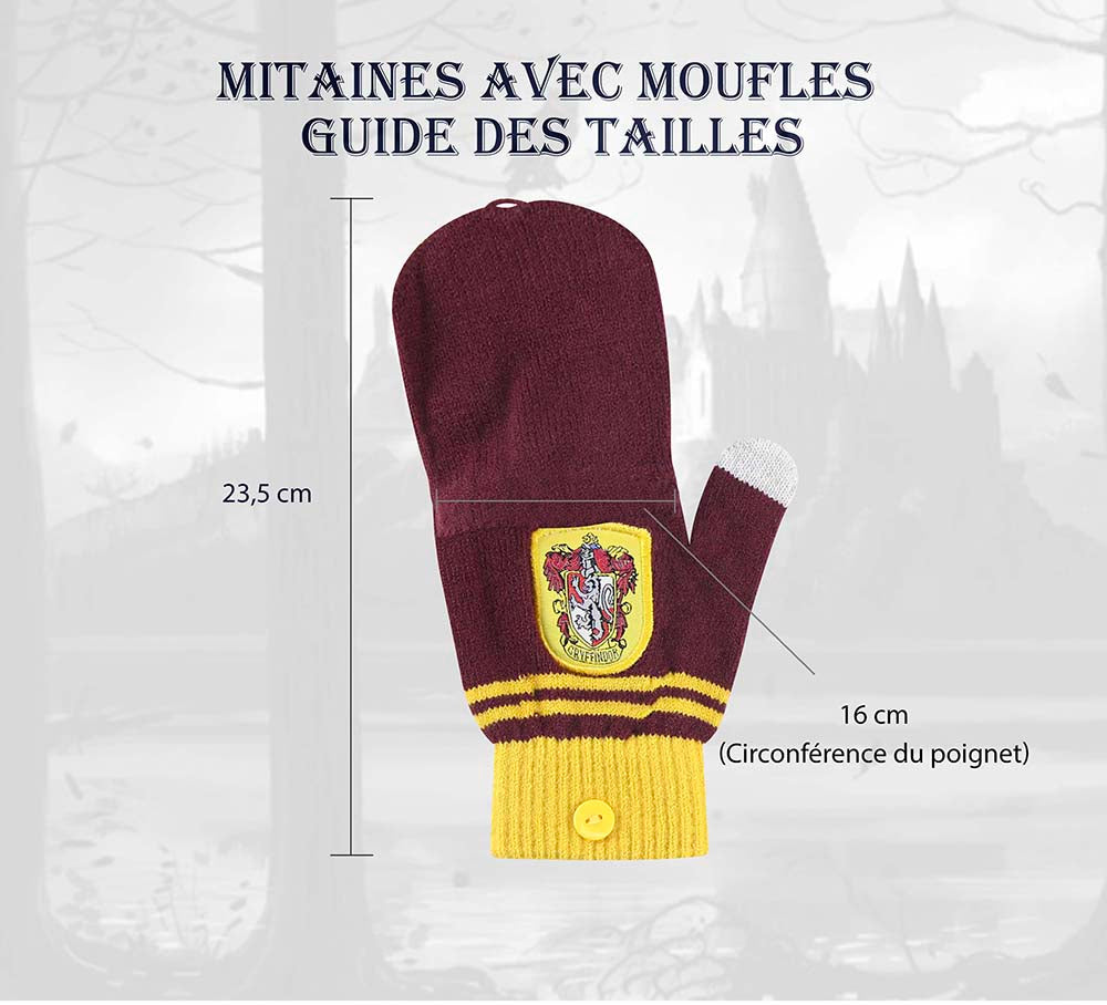 *Mitaines avec Moufles Amovibles Gryffondor Rouge