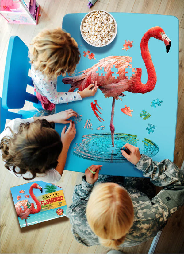 Ik ben Lil' Puzzle - Roze Flamingo