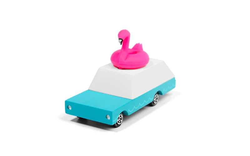 Candycar World Macchinina in legno - Fenicottero rosa