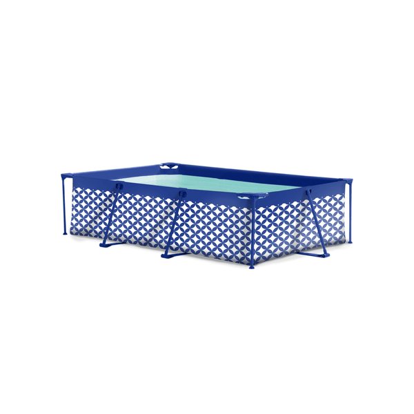 Frame Pool - Dark Blue/White - Elegance - 260 x 160 x 65 cm