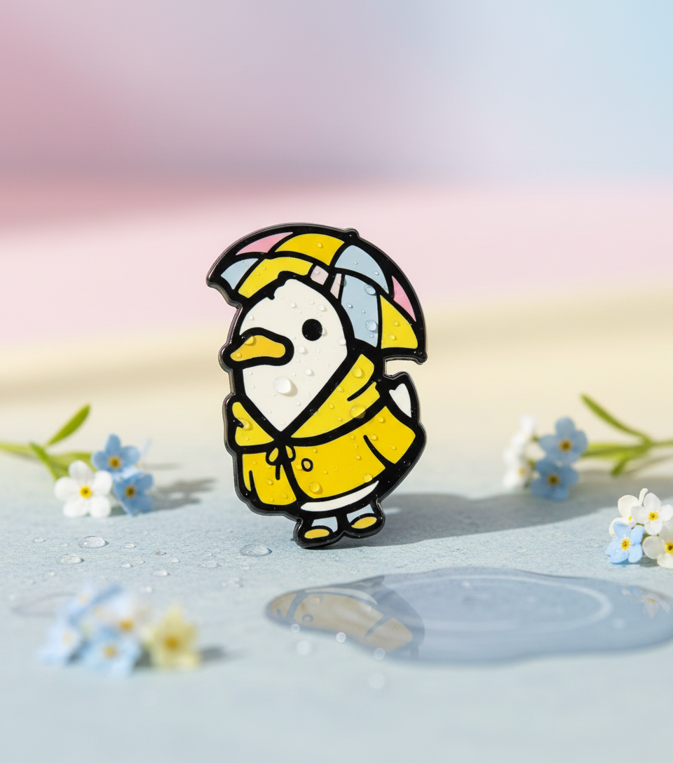 Rainy Weather White Duck Pin