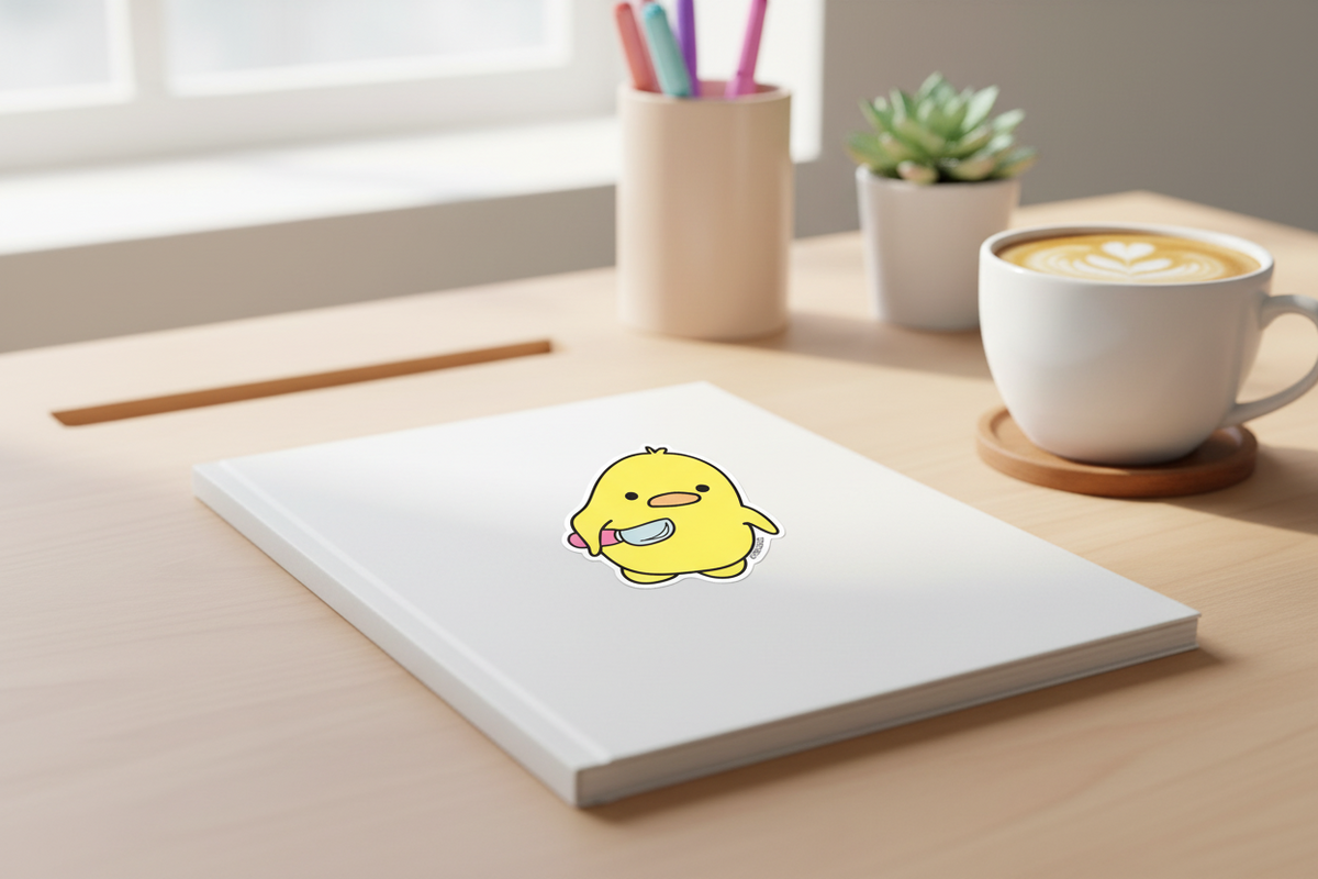 Duck with Knife Sticker