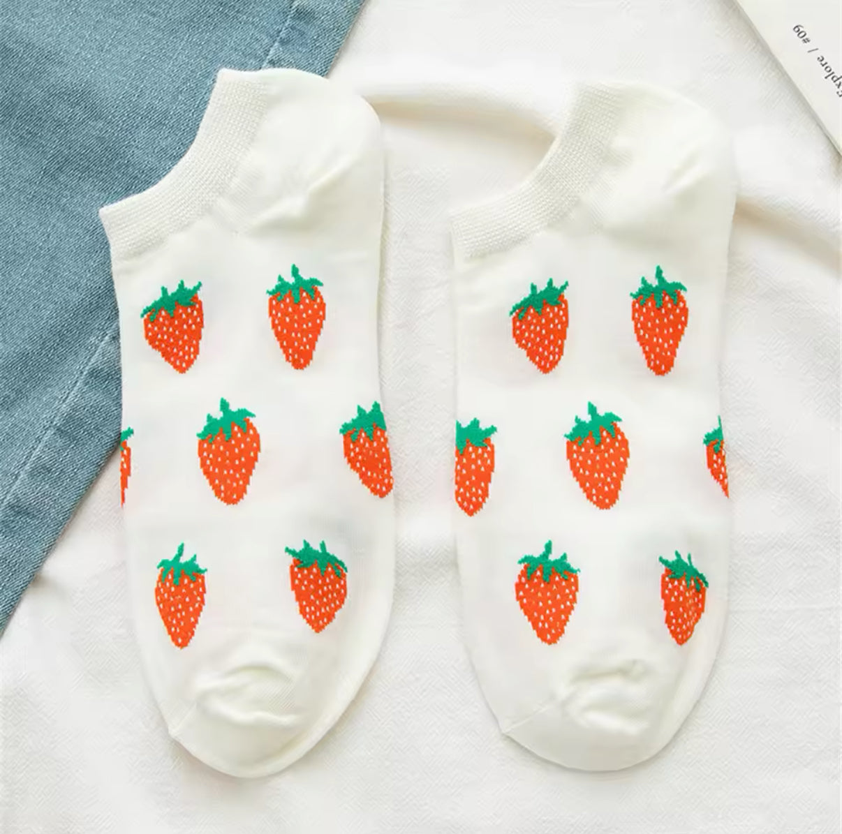 chaussettes courtes fraises