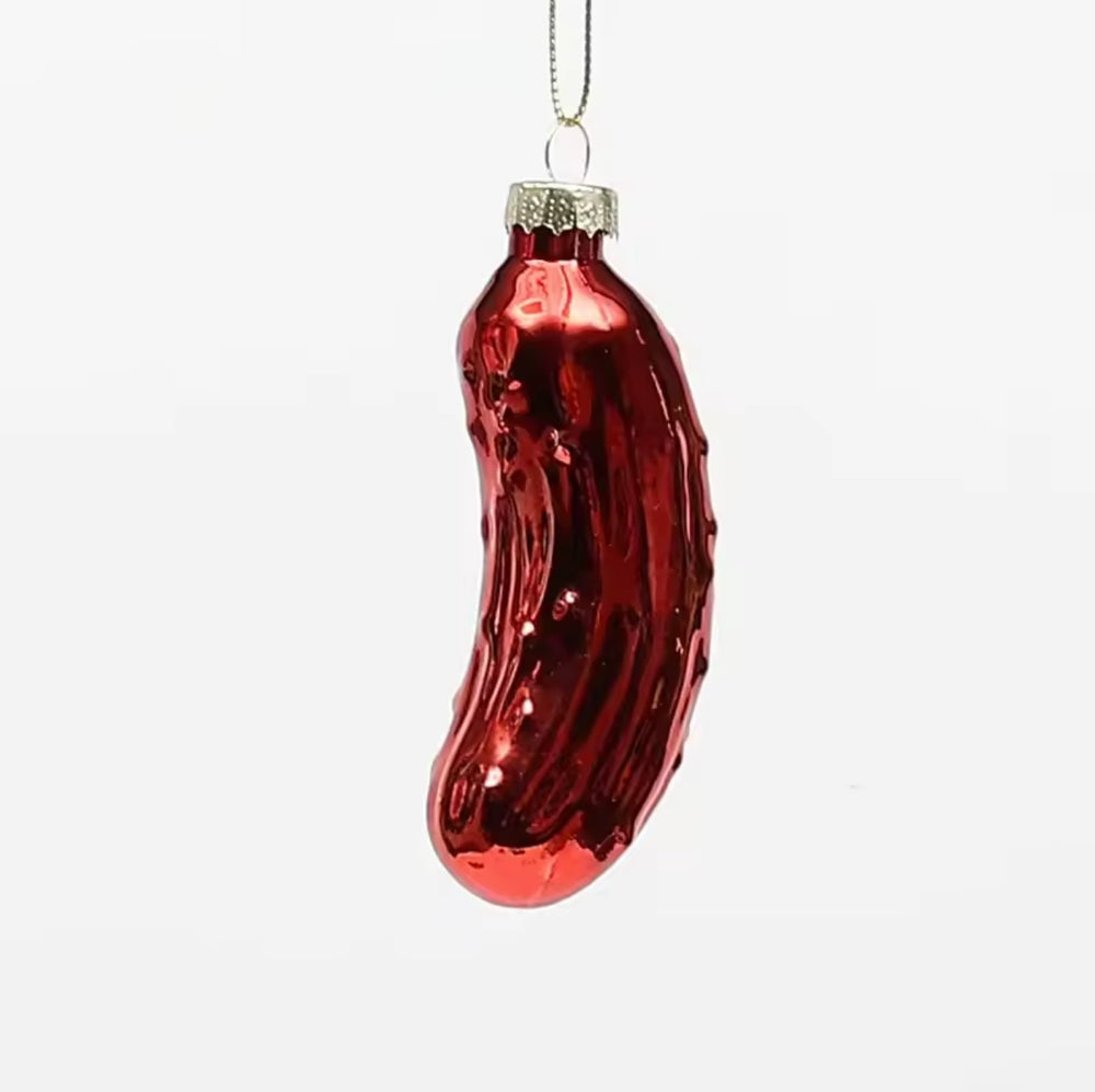 Boule de Noël Cornichon Rouge