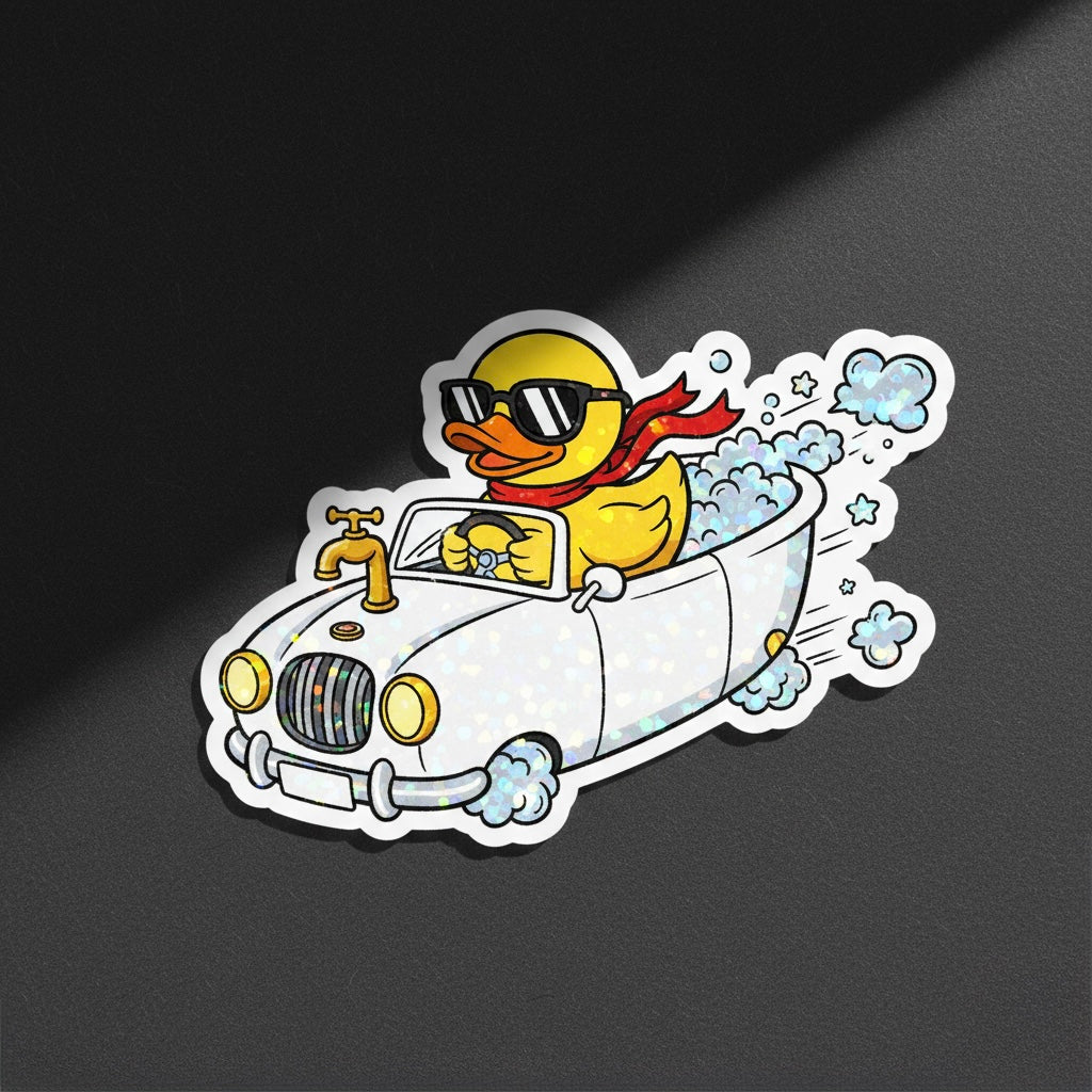 Cabriolet Eend Sticker Decal – Coole Eend Bestuurder