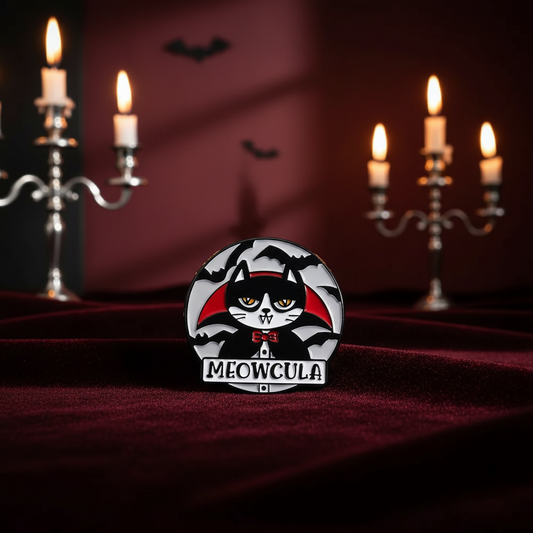 Pin de gato "Meowcula"