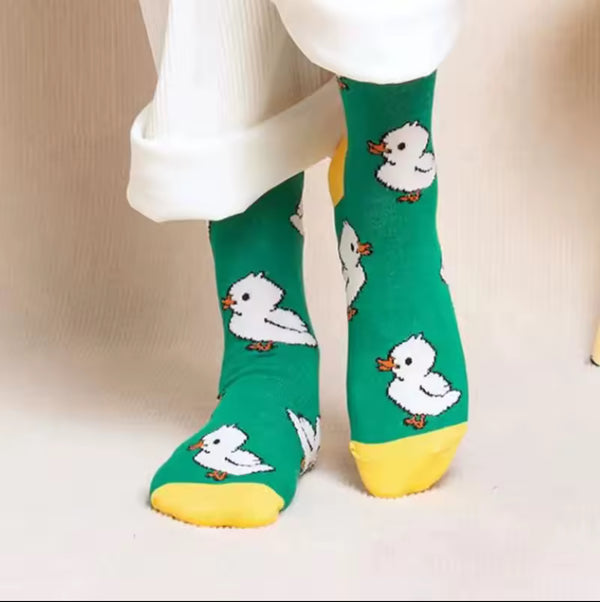 Calzini bianchi a forma di papera