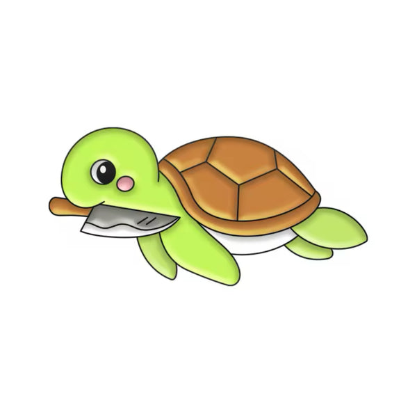 pins tortue avec un couteau