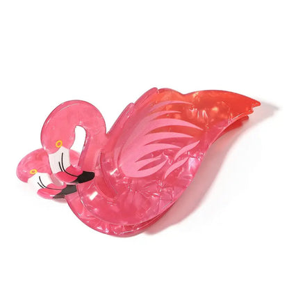 pince a cheveux flamant rose