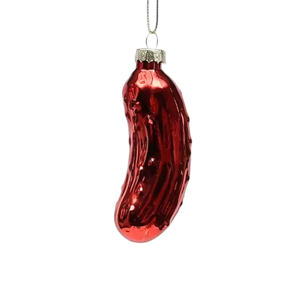 Boule de Noël Cornichon Rouge