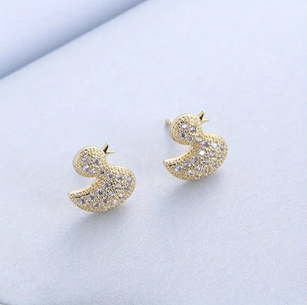 Set di collana e orecchini a forma di anatra abbinati